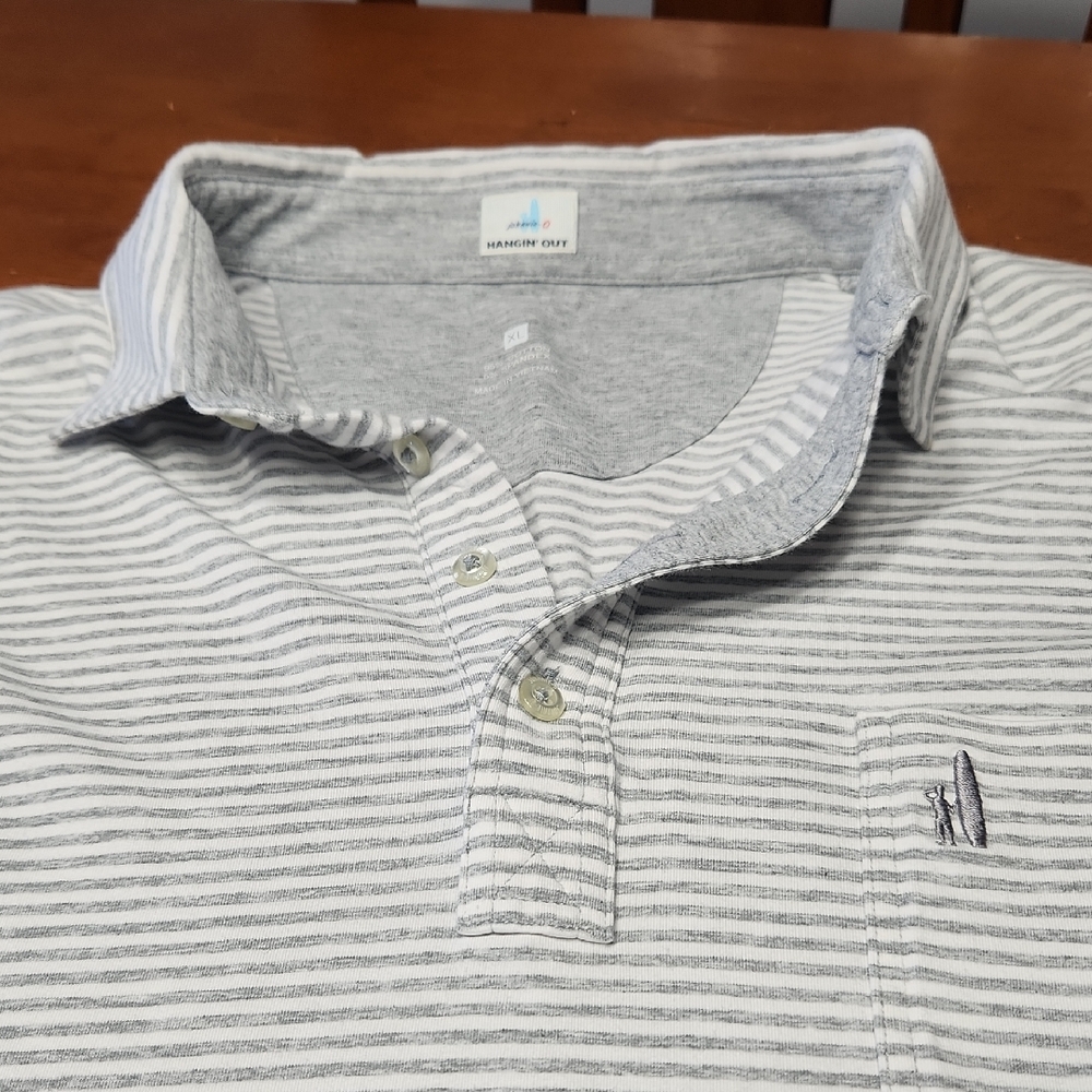 Johnnie-O Hangin' Out collection men's short-sleeve striped polo shirt, size XL